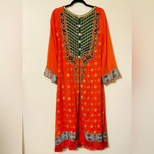 Orange Multicolor Salwar Kameez desi outfit